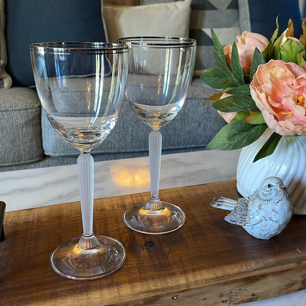 Lenox Federal Platinum white wine glasses